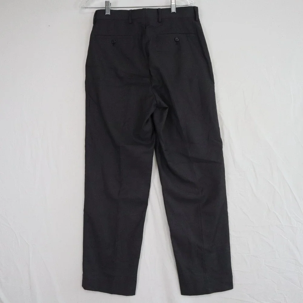 JF J Ferrar Pants Mens 30x30 Dress Slacks Suit Formal Flat Front Dark Gray‎